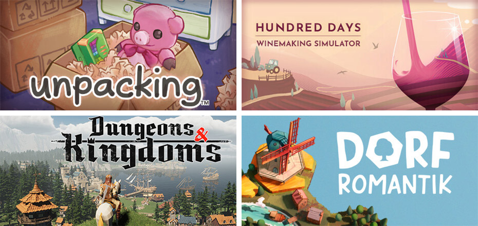 Four examples of capsule art immediately conveying what the game is about