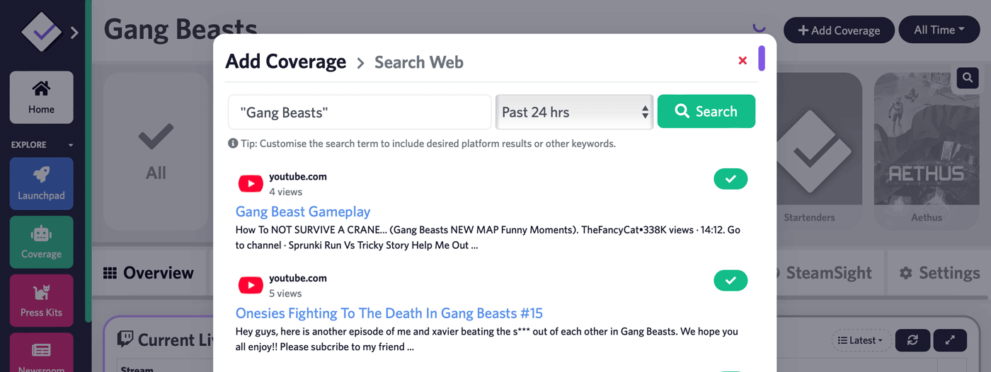 Coverage Bot – Search Web Coverage