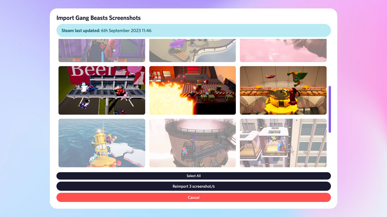 Press Kitty – Re-import Screenshots from Steam